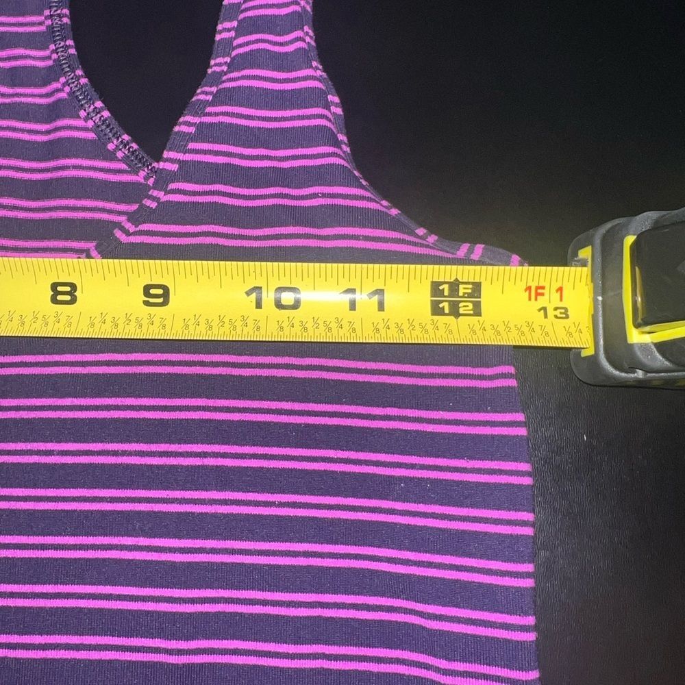 Lululemon Cool Racerback Purple Stripe Tank Top Size 4 EUC - Picture 3 of 7